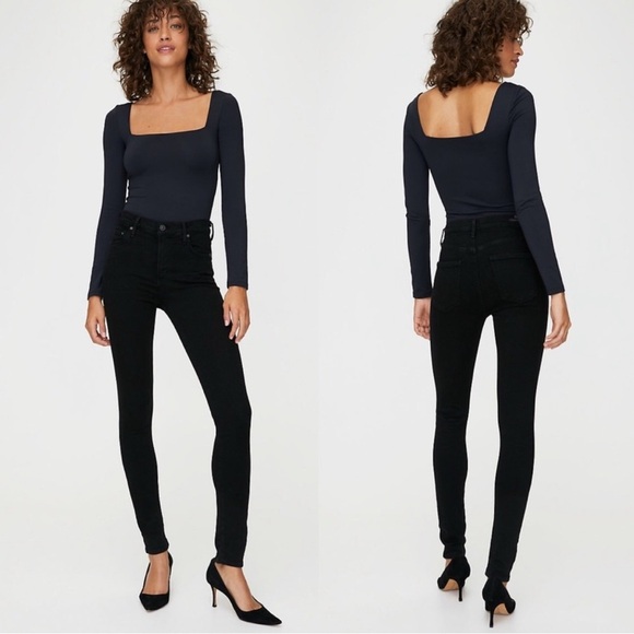 Citizens Of Humanity Rocket High Rise Skinny Jeans Black Stretchy Size 29 - Picture 1 of 13